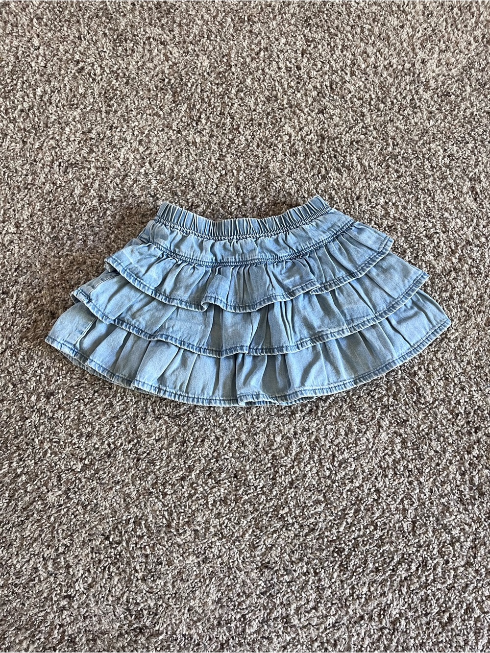 Hanna Andersson Light Blue Tiered Ruffle Denim Mini Skirt